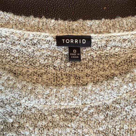 Torrid Black Skull Sweater - Light Gray  Boucle fabric Crewneck size 0/ Large - Picture 2 of 8